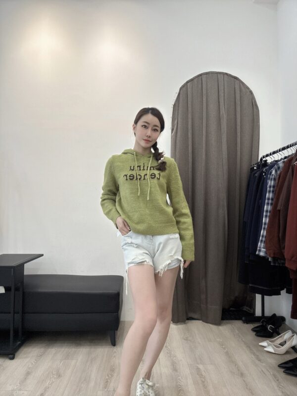 F581171 連帽字母針織上衣