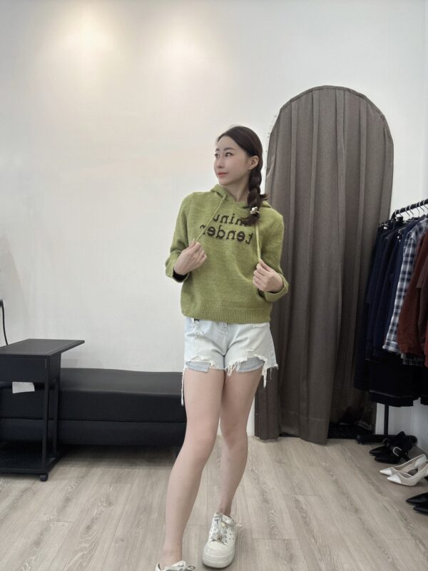 F581171 連帽字母針織上衣