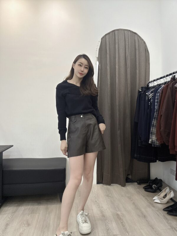 F581180 假二件蕾絲拼接毛衣