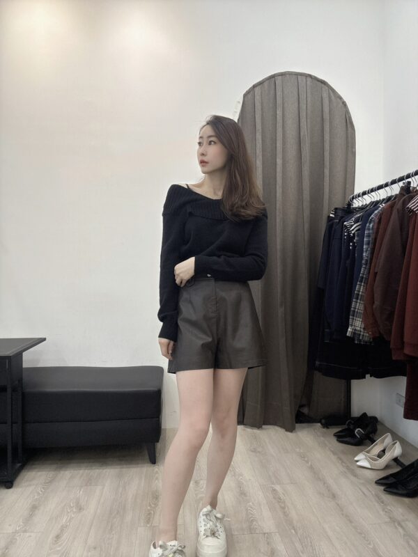 F581180 假二件蕾絲拼接毛衣