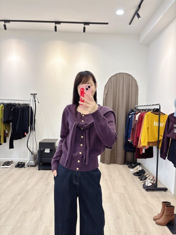 F581152-22針織上衣+披肩