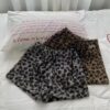 M102豹紋抽腰QQ毛短褲