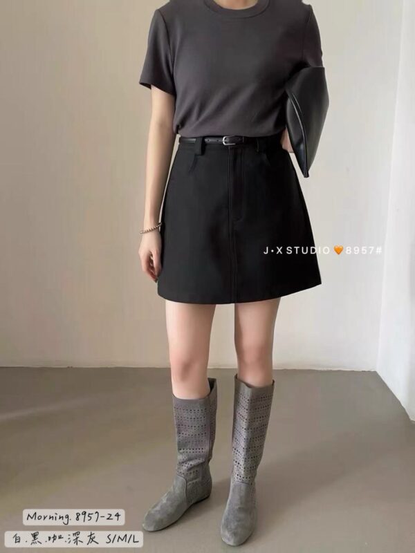 M108 A字附皮帶天司短裙