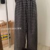 G104 miu磨毛系格子長褲