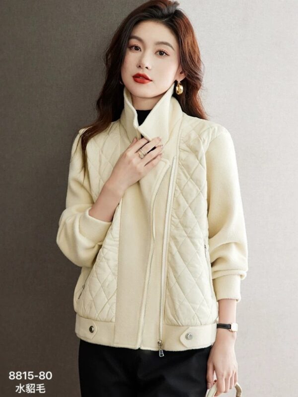 G114水貂毛拼接設計款外套