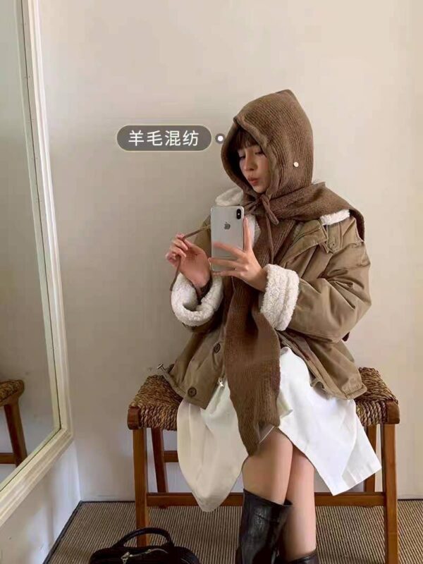 W104 針織小金標巴拉克拉法帽