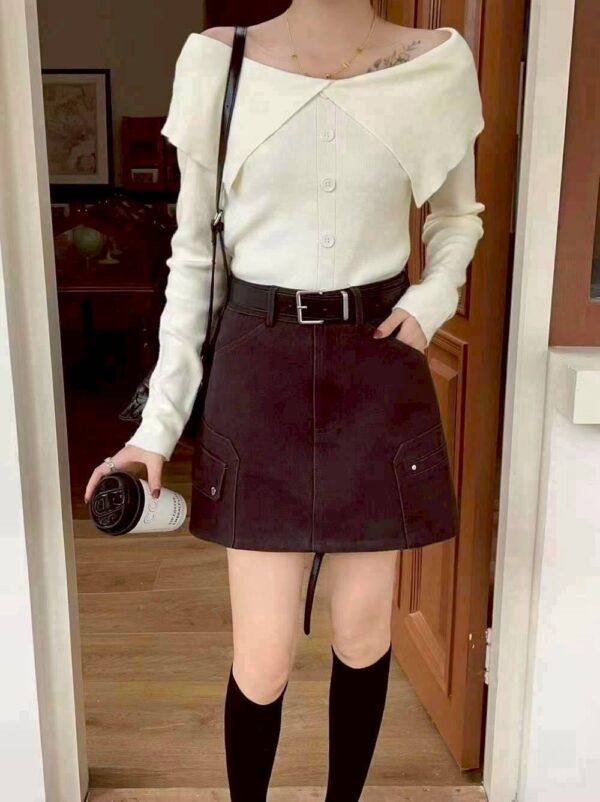 W109 皮帶工裝短褲裙