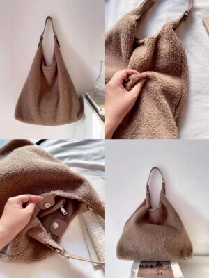 W102 羊羔毛托特包
