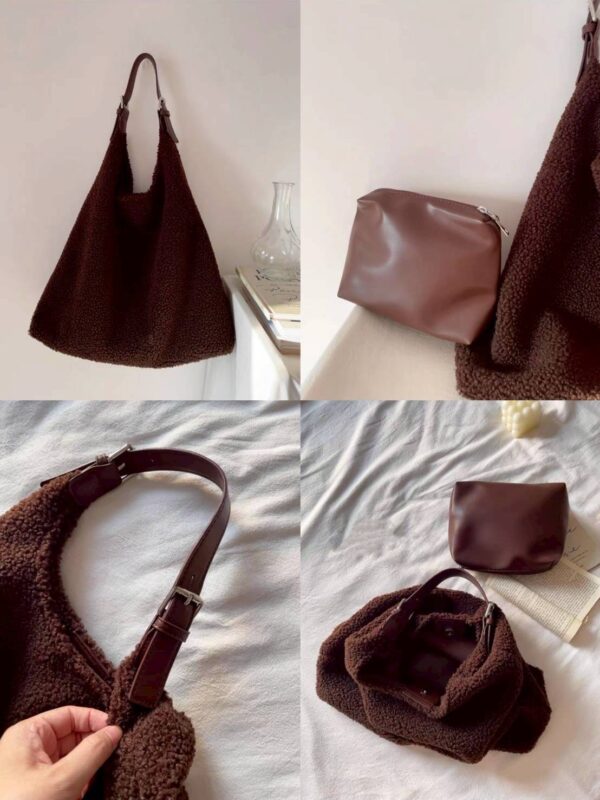 W102 羊羔毛托特包