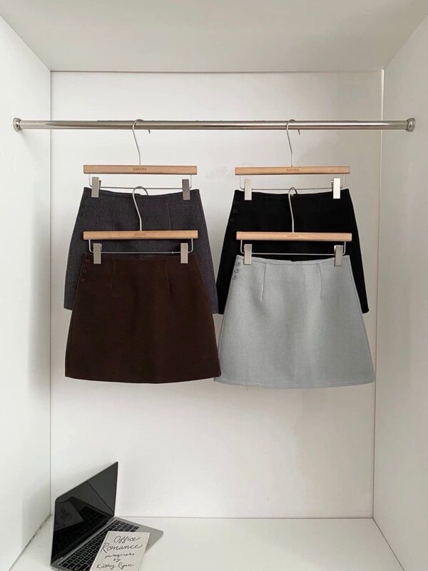 O114  韓毛呢短裙