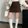 O114  韓毛呢短裙