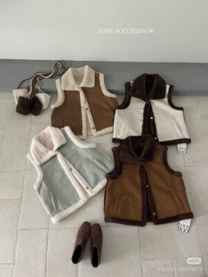 O116 羊羔毛背心(附小包)