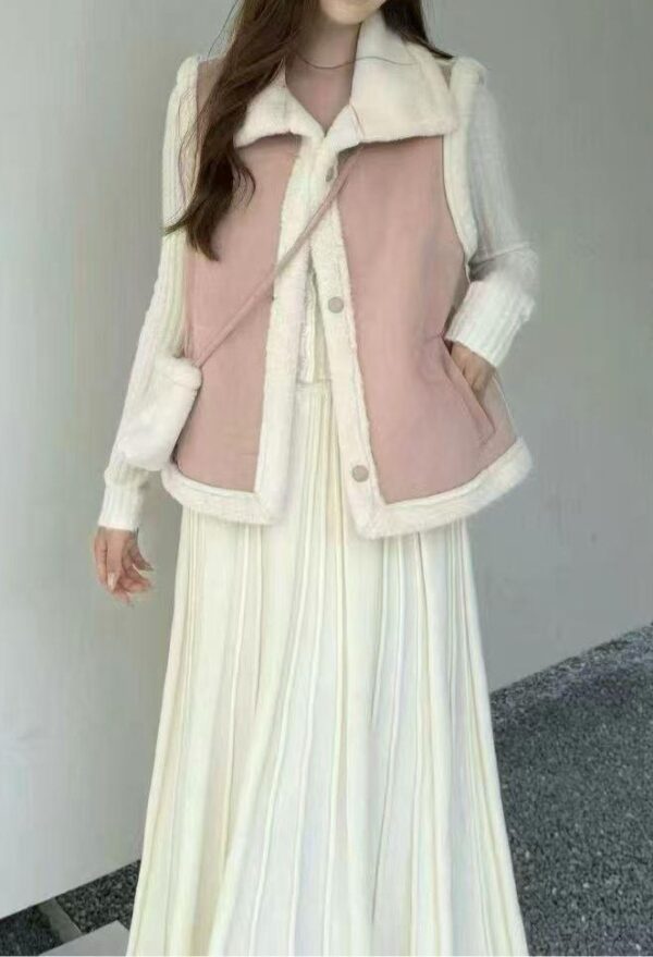 O116 羊羔毛背心(附小包)