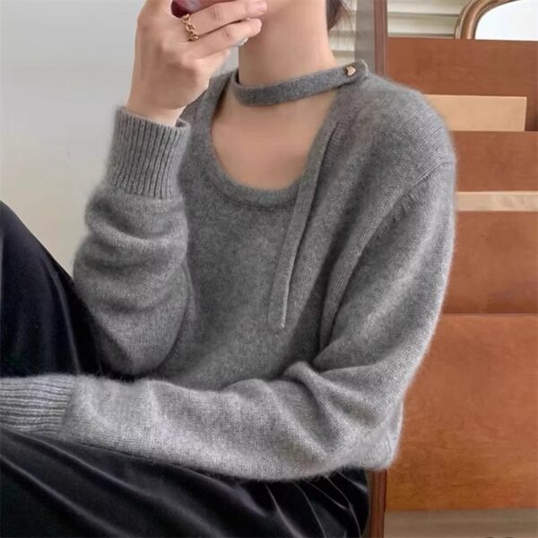 L102 領愛心扣針織T