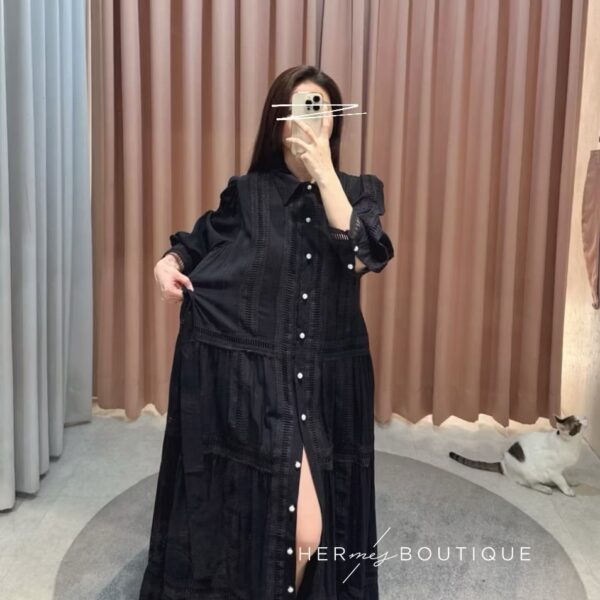 L101拼接蕾絲蛋糕長洋