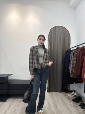 S__120233995 S521066 下綁帶短版格紋襯衣