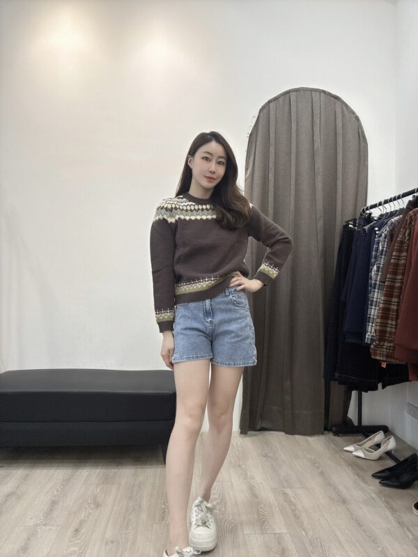 F581175 緹花針織上衣