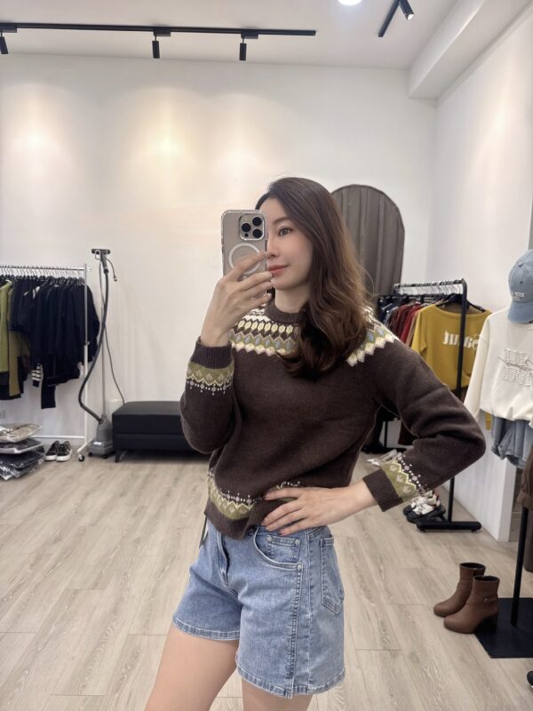 F581175 緹花針織上衣