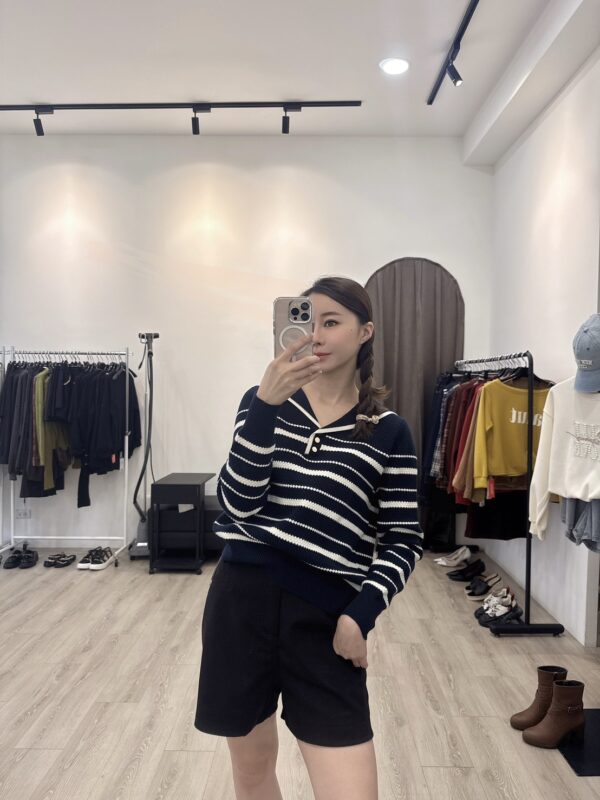 S521431 水手領針織條紋上衣