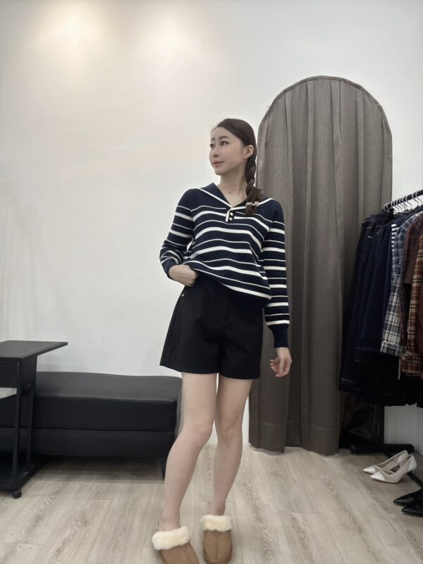 S521431 水手領針織條紋上衣