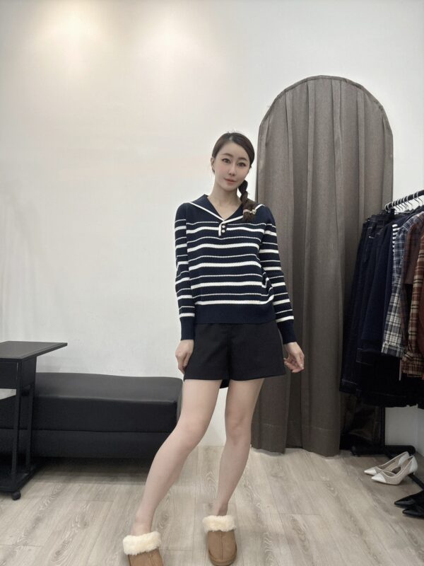 S521431 水手領針織條紋上衣