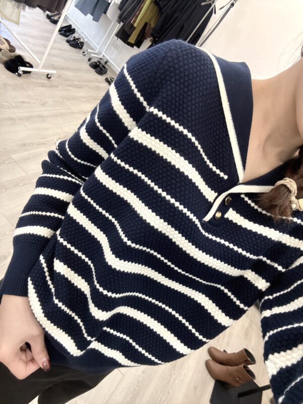 S521431 水手領針織條紋上衣