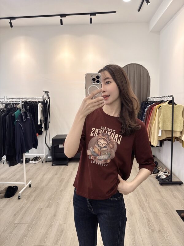 S521093 K書女孩中袖上衣