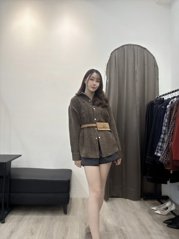 O105 小香編織感襯衫