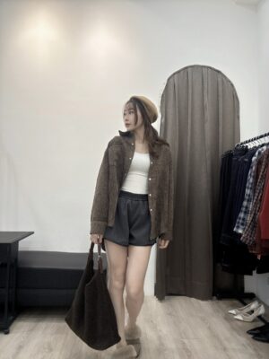 O105 小香編織感襯衫