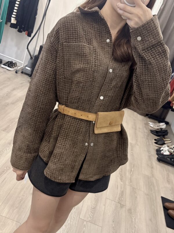 O105 小香編織感襯衫