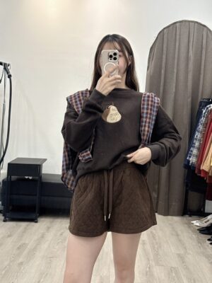 M101菱格紋抽繩短褲