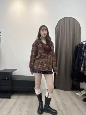 F581088 小可愛+格紋襯衣