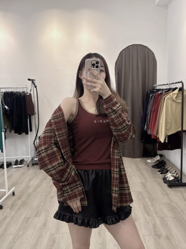 F581088 小可愛+格紋襯衣