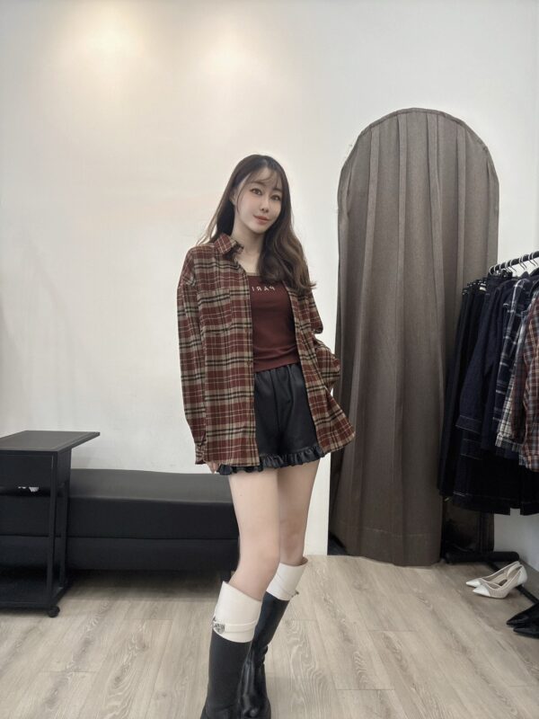 F581088 小可愛+格紋襯衣