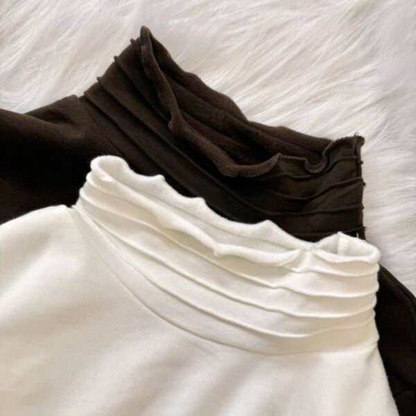 W112 木耳邊磨毛上衣