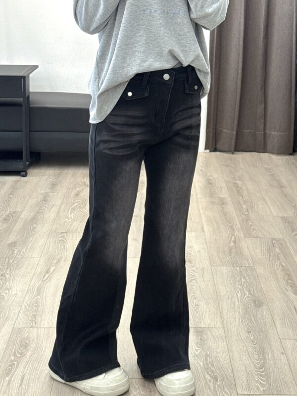 M113水貂絨造型口袋為喇叭褲