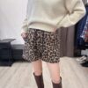 M102豹紋抽腰QQ毛短褲