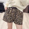 M102豹紋抽腰QQ毛短褲