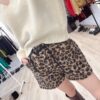 M102豹紋抽腰QQ毛短褲