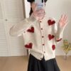 M114 珍珠愛心毛衣外套
