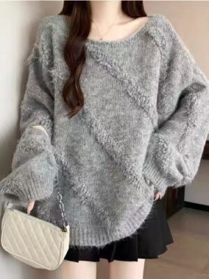 O121 多巴胺特調繽紛寬版毛衣