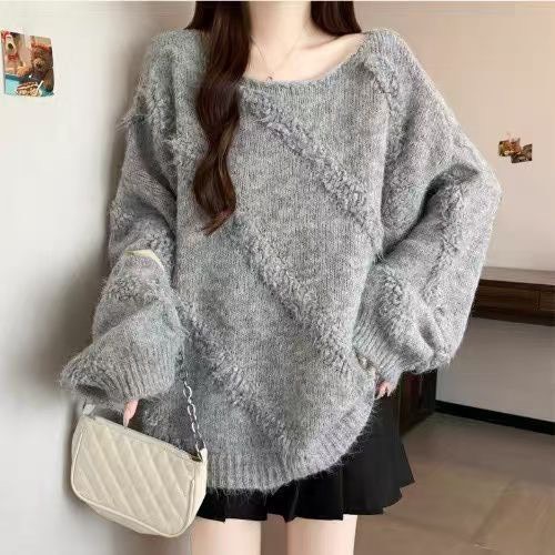 O121 多巴胺特調繽紛寬版毛衣