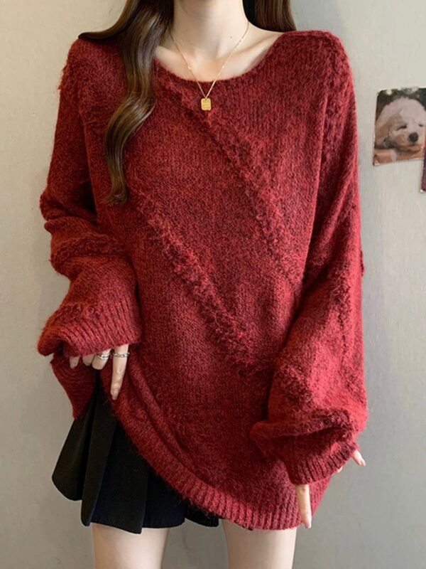 O121 多巴胺特調繽紛寬版毛衣