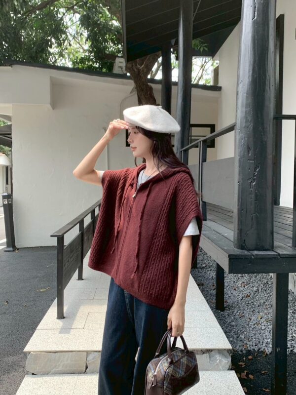 L105 麻花拉鍊針織背心