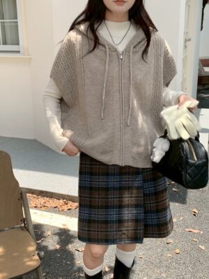 L105 麻花拉鍊針織背心