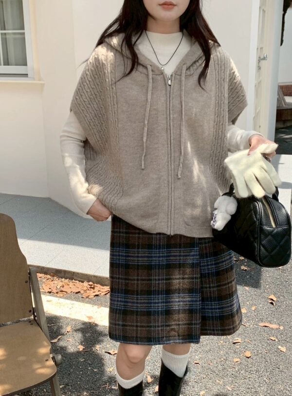 L105 麻花拉鍊針織背心