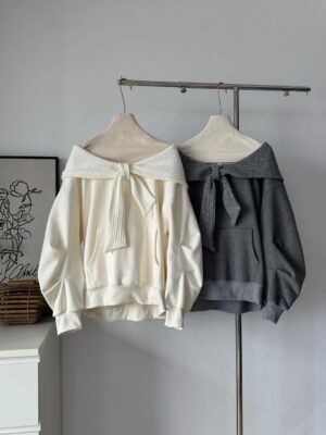 L106 麻花蝴蝶結帽T