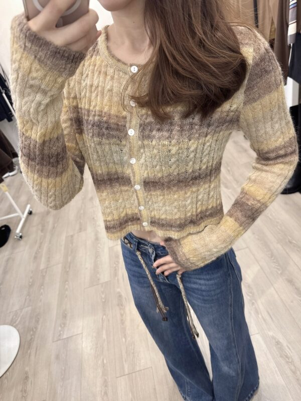 F584013 條紋針織小外套