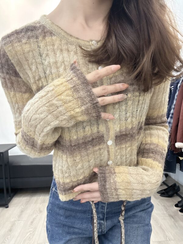 F584013 條紋針織小外套