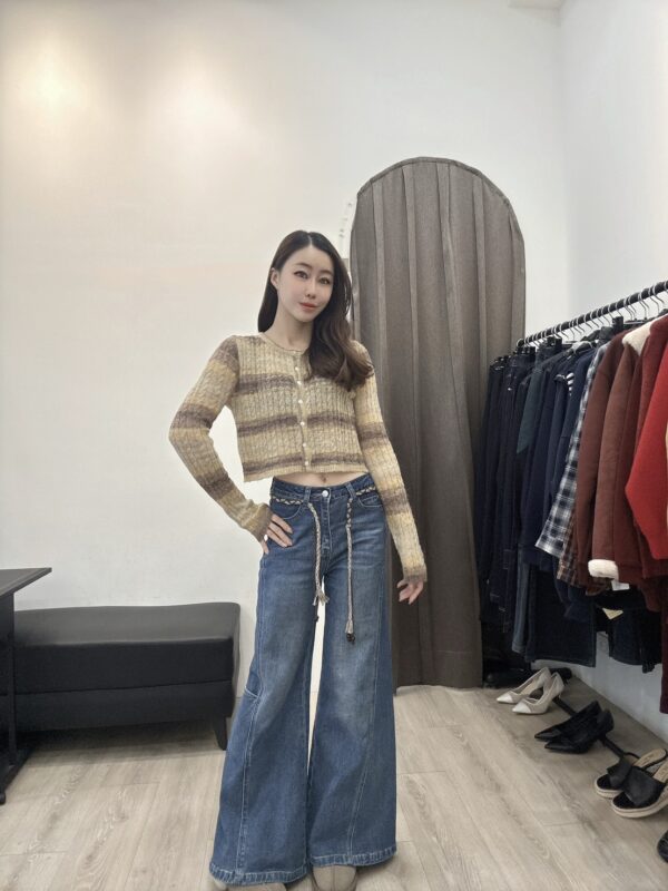 F584013 條紋針織小外套